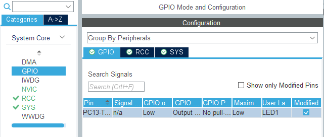Bluepill "Blinky Sketch" - GPIO Overview