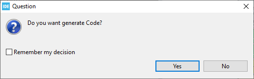 Generate Code Dialog